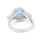 Three Stone Engagement Ring Simulated Cubic Zirconia 925 Sterling Silver BA1067