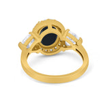 Three Stone Engagement Ring Simulated Cubic Zirconia 925 Sterling Silver BA1067