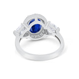 Three Stone Engagement Ring Simulated Cubic Zirconia 925 Sterling Silver BA1067