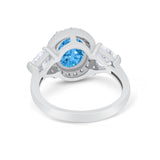 Three Stone Engagement Ring Simulated Cubic Zirconia 925 Sterling Silver BA1067