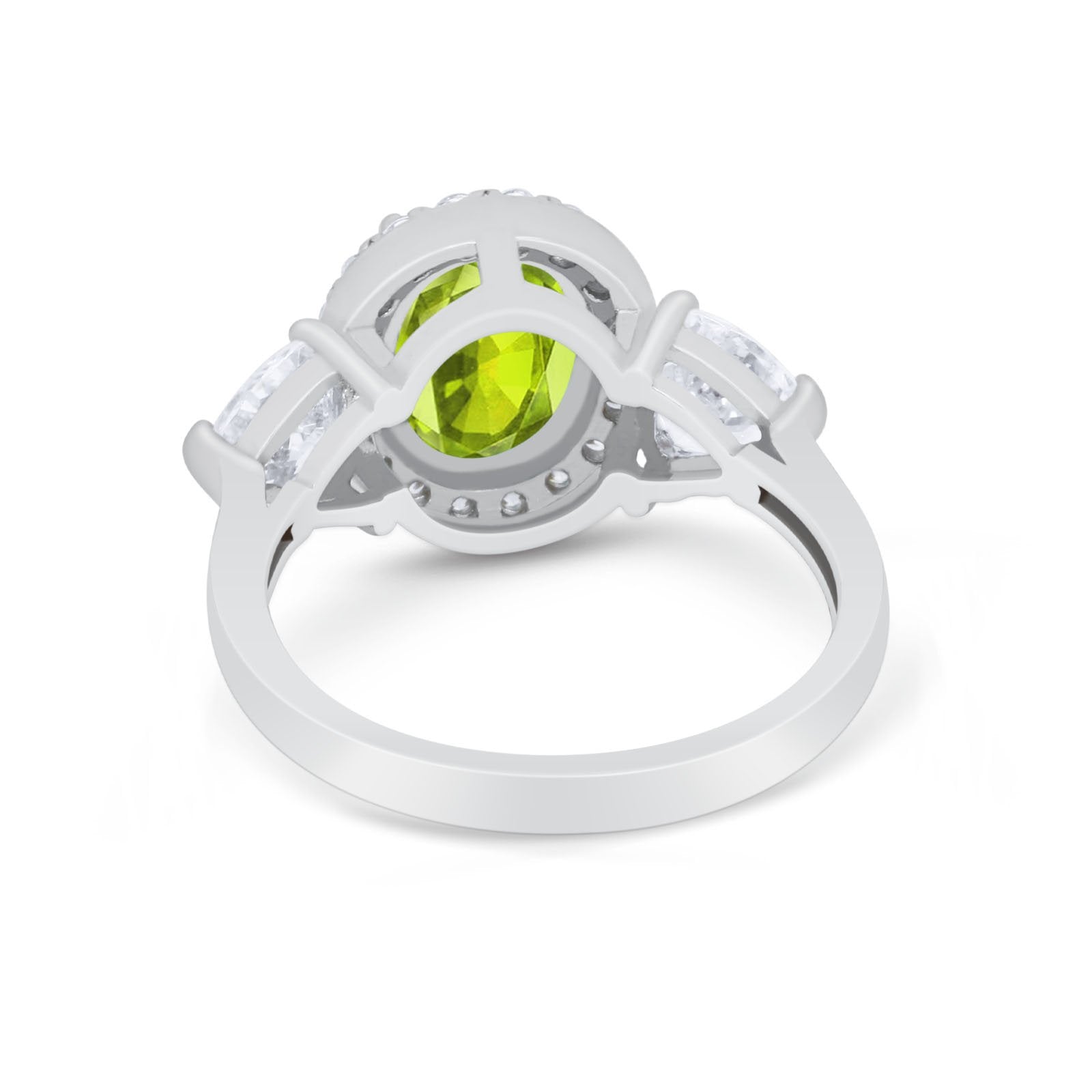 Three Stone Engagement Ring Simulated Cubic Zirconia 925 Sterling Silver BA1067