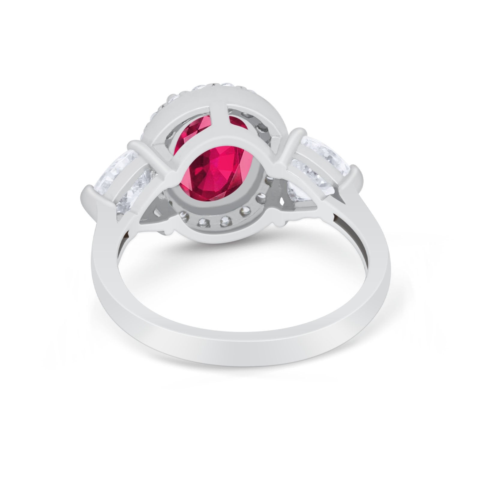 Three Stone Engagement Ring Simulated Cubic Zirconia 925 Sterling Silver BA1067
