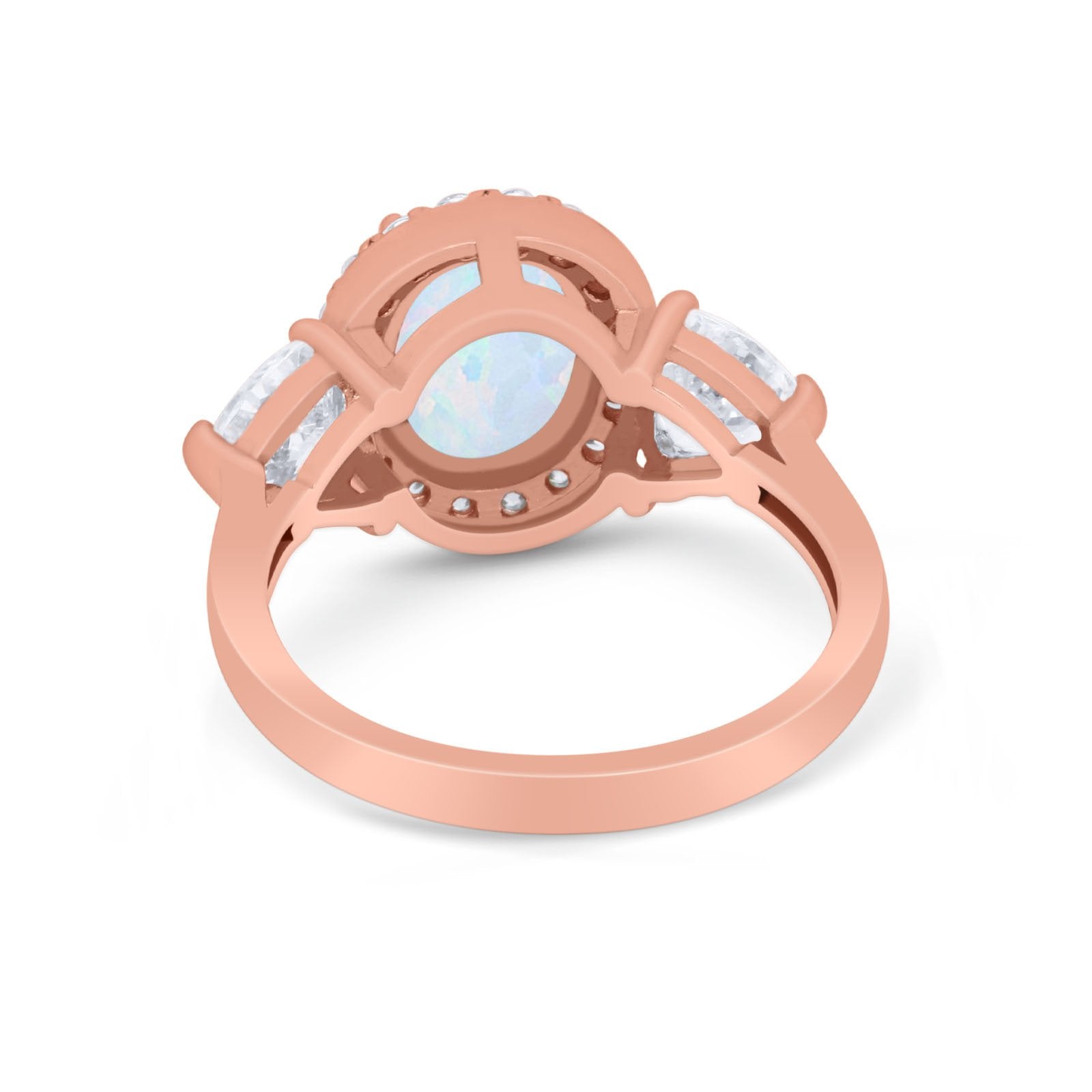 Three Stone Engagement Ring Simulated Cubic Zirconia 925 Sterling Silver BA1067