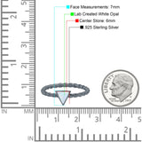 Triangle Lab White Opal Braided Cable Solitaire Band Ring 925 Sterling Silver