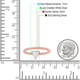 Triangle Lab White Opal Braided Cable Solitaire Band Ring 925 Sterling Silver