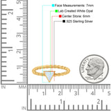 Triangle Lab White Opal Braided Cable Solitaire Band Ring 925 Sterling Silver