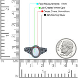 Solitaire Oval Lab Created Opal Wedding Ring Cubic Zirconia 925 Sterling Silver