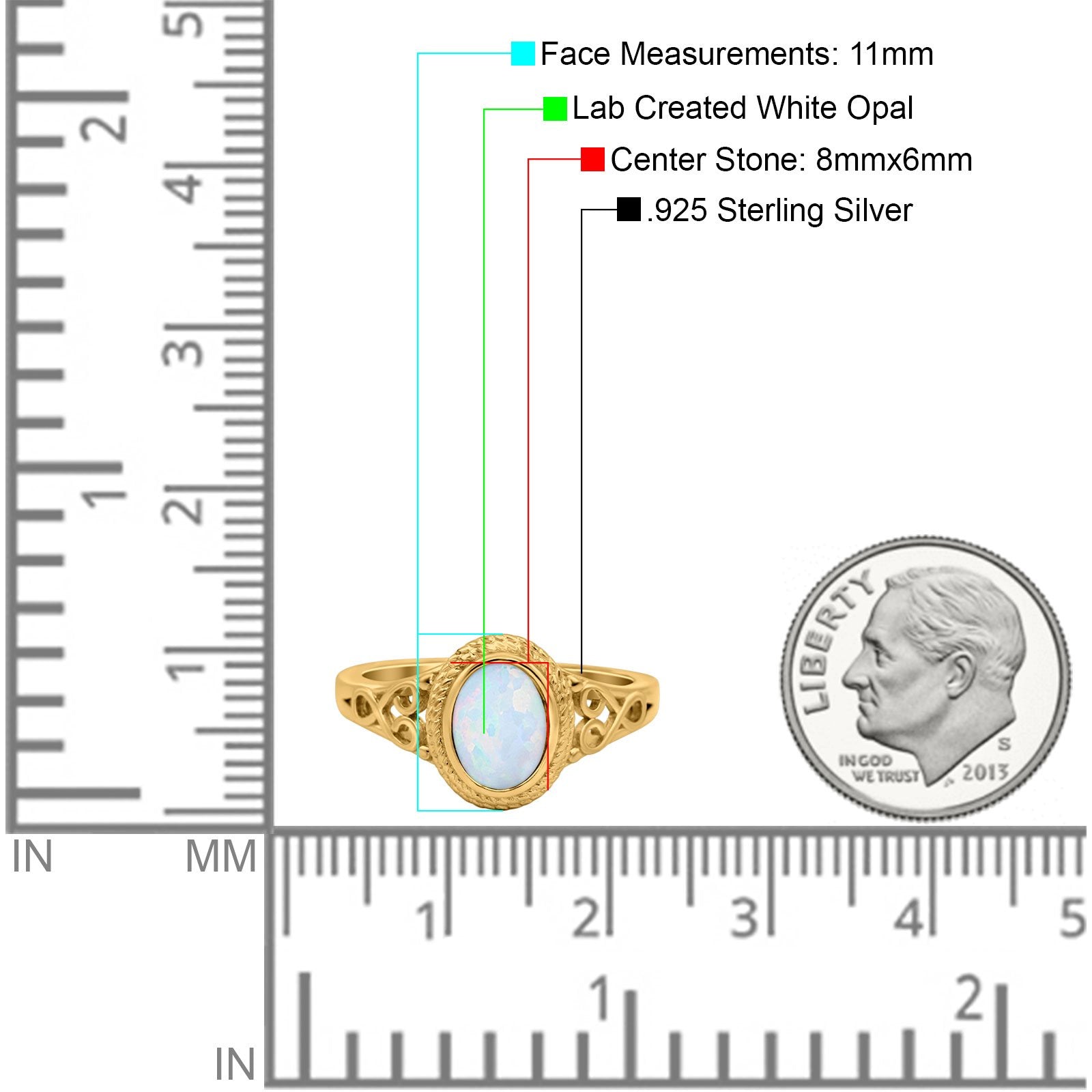 Solitaire Oval Lab Created Opal Wedding Ring Cubic Zirconia 925 Sterling Silver