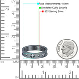 Eternity Ring Wedding Engagement Band Round Simulated Cubic Zirconia 925 Sterling Silver (4.5mm)