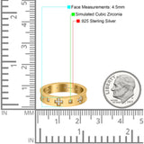 Eternity Ring Wedding Engagement Band Round Simulated Cubic Zirconia 925 Sterling Silver (4.5mm)