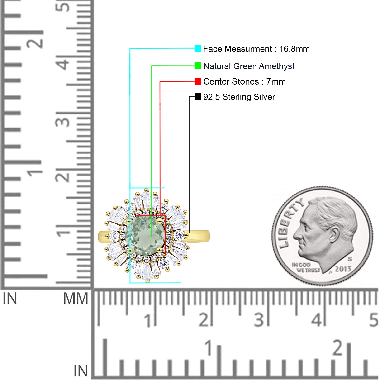 Floral Art Deco Round Natural Green Amethyst Prasiolite Halo Engagement Ring