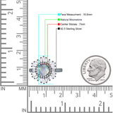 Floral Art Deco Round Natural Moonstone Halo Engagement Ring