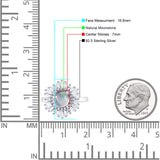 Floral Art Deco Round Natural Moonstone Halo Engagement Ring