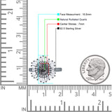 Floral Art Deco Round Natural Rutilated Quartz Halo Engagement Ring