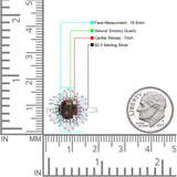 Floral Art Deco Round Natural Chocolate Brown Smoky Quartz Halo Engagement Ring