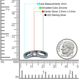 Princess Cut Art Deco Engagement Wedding Half Eternity Ring Simulated CZ 925 Sterling Silver