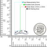 Princess Cut Art Deco Engagement Wedding Half Eternity Ring Simulated CZ 925 Sterling Silver