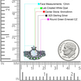 Claddagh Accent Heart Wedding Bridal Set Piece Ring Band Round Green Emerald Simulated Cubic Zirconia 925 Sterling Silver