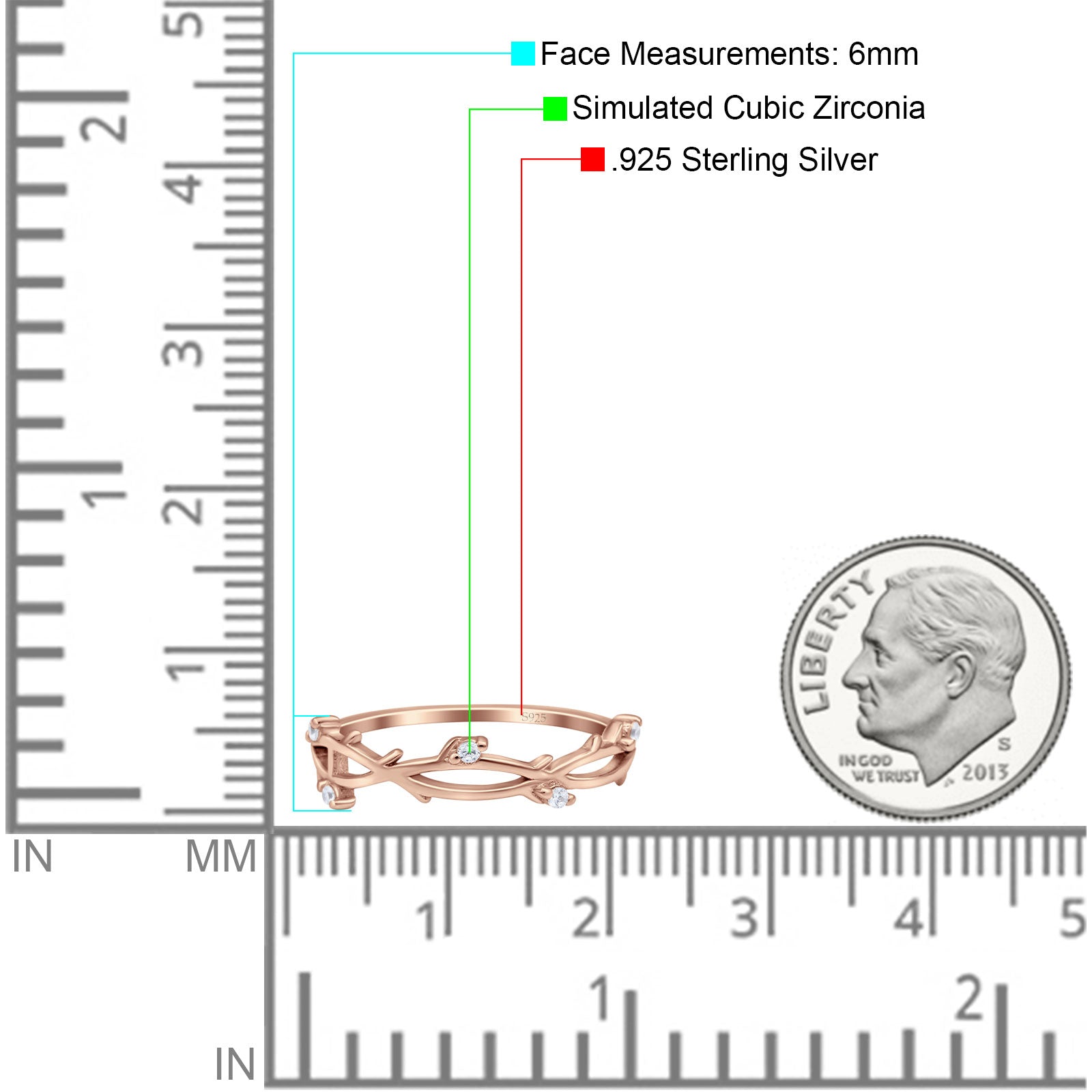 Vintage Style Wedding Engagement Anniversary Ring Band Round Simulated Cubic Zirconia 925 Sterling Silver