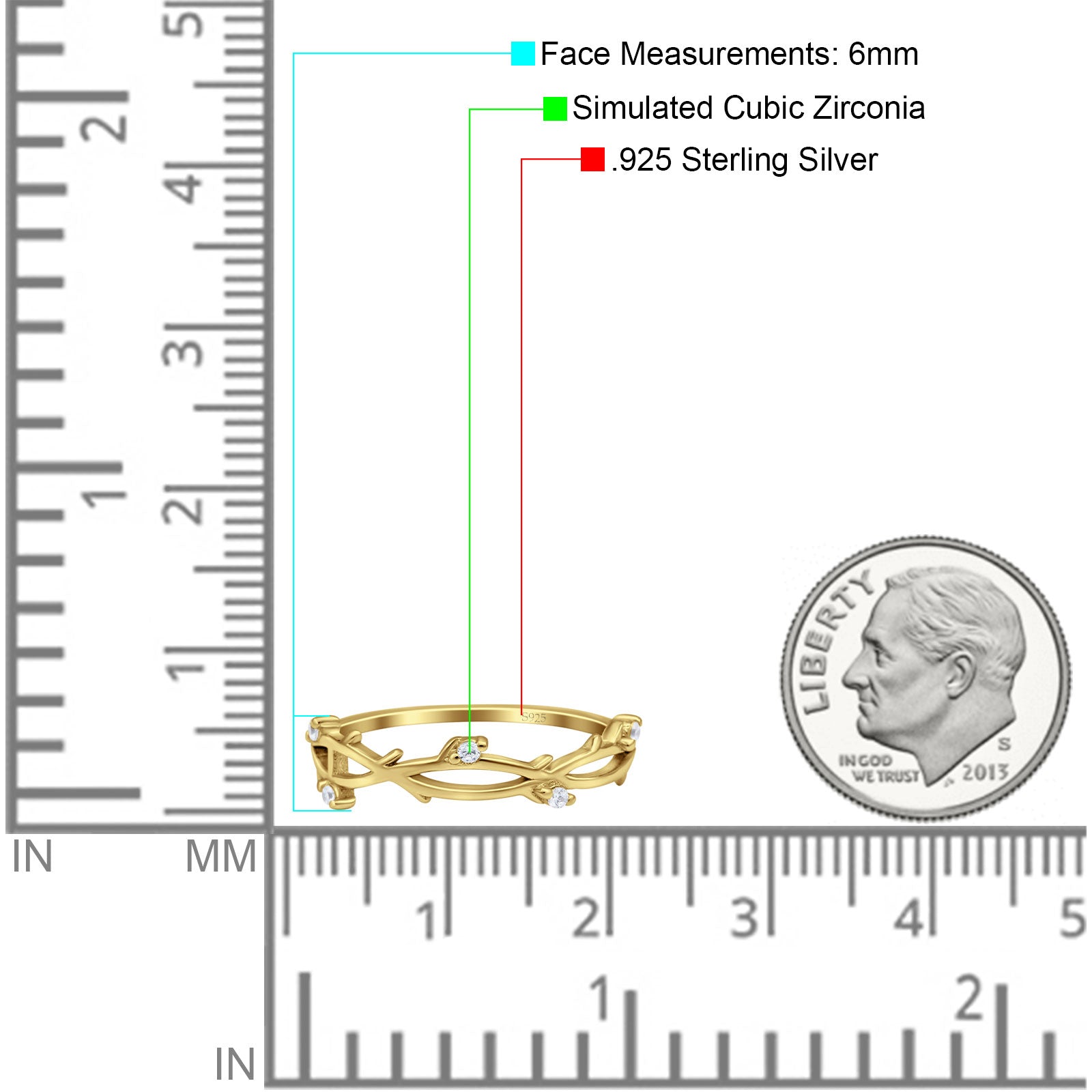 Vintage Style Wedding Engagement Anniversary Ring Band Round Simulated Cubic Zirconia 925 Sterling Silver