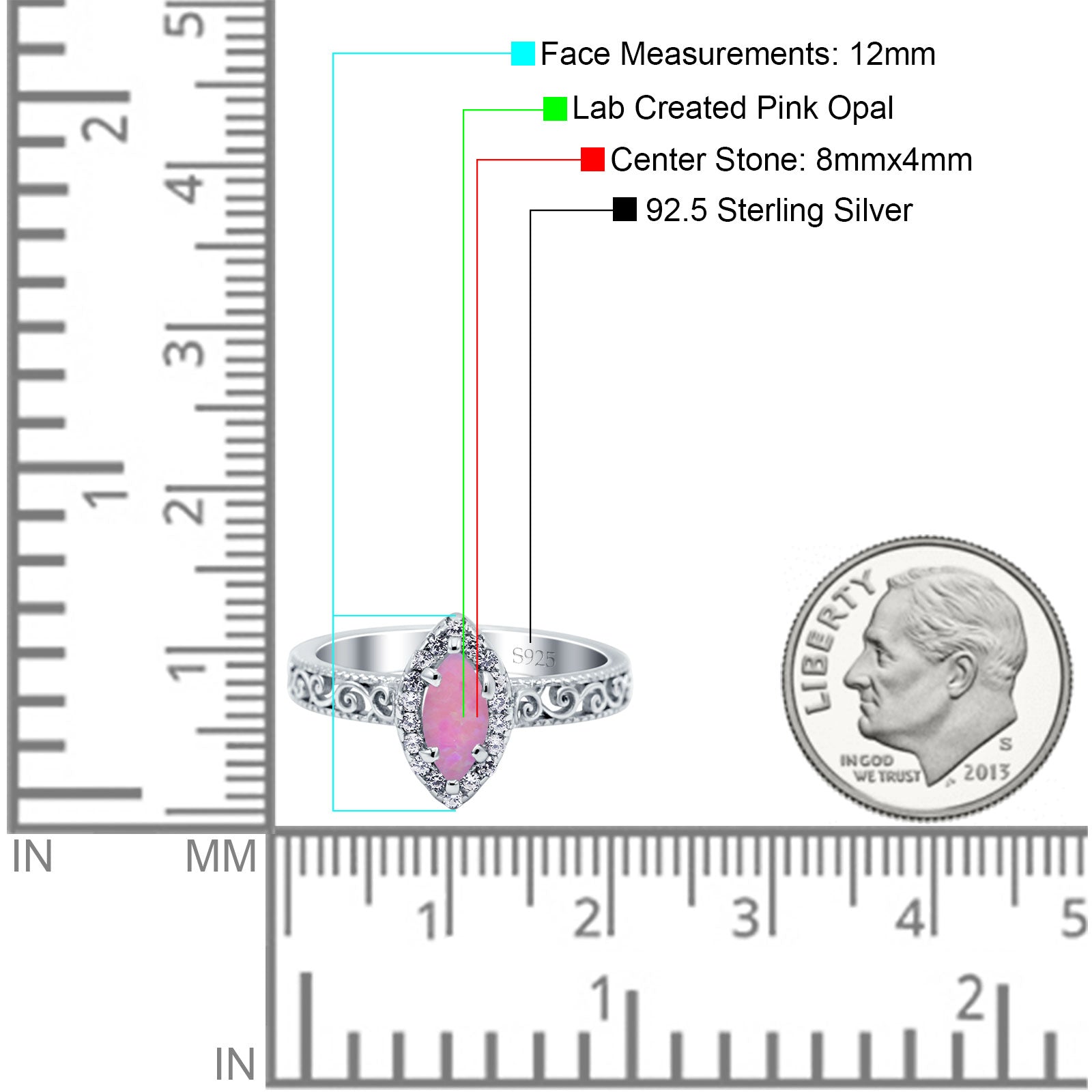 Halo Art Deco Bridal Wedding Engagement Ring Marquise Simulated Cubic Zirconia 925 Sterling Silver