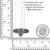 Halo Art Deco Bridal Wedding Engagement Ring Marquise Simulated Cubic Zirconia 925 Sterling Silver