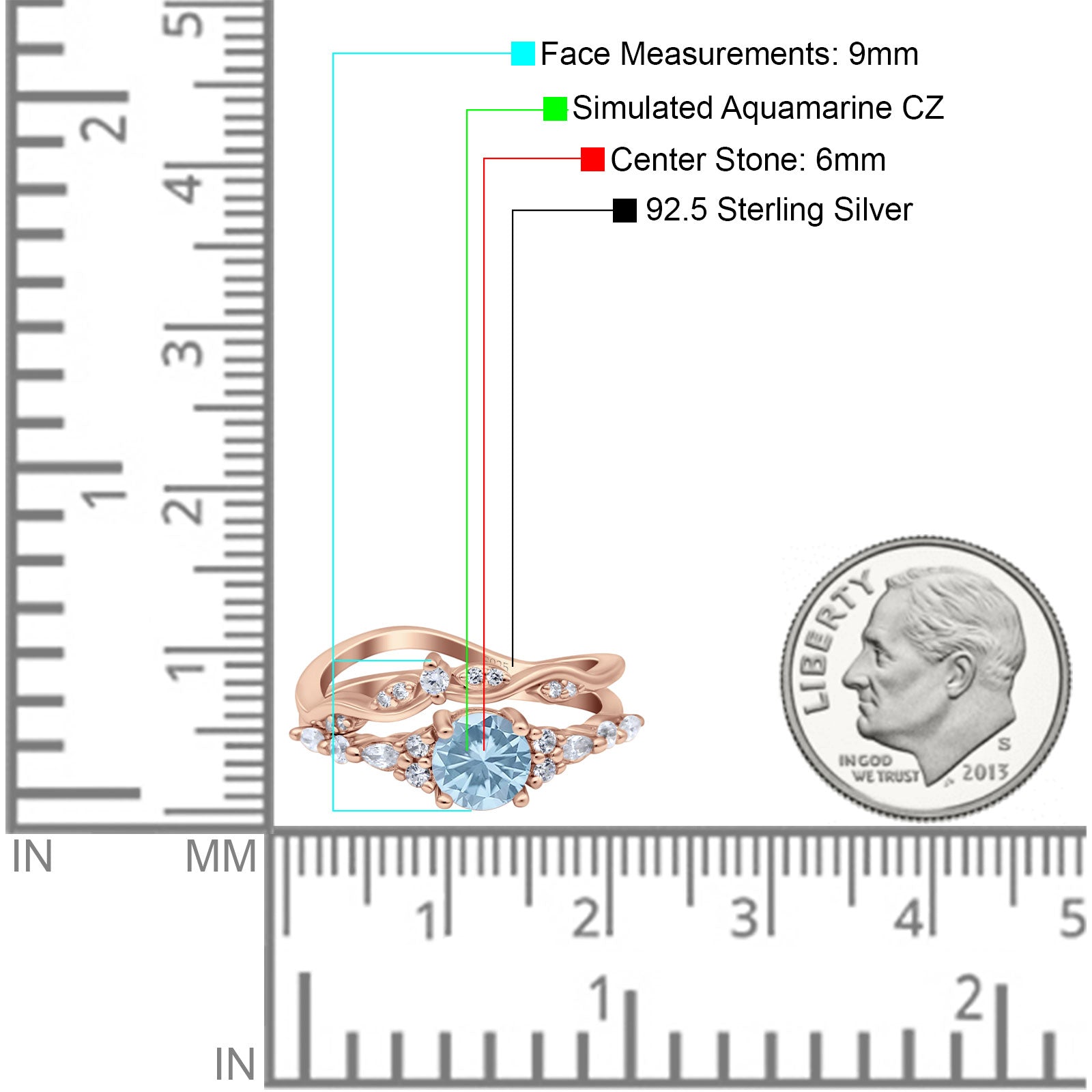 Two Piece Vintage Style Art Deco Engagement Bridal Set Ring Band Round Simulated Cubic Zirconia 925 Sterling Silver