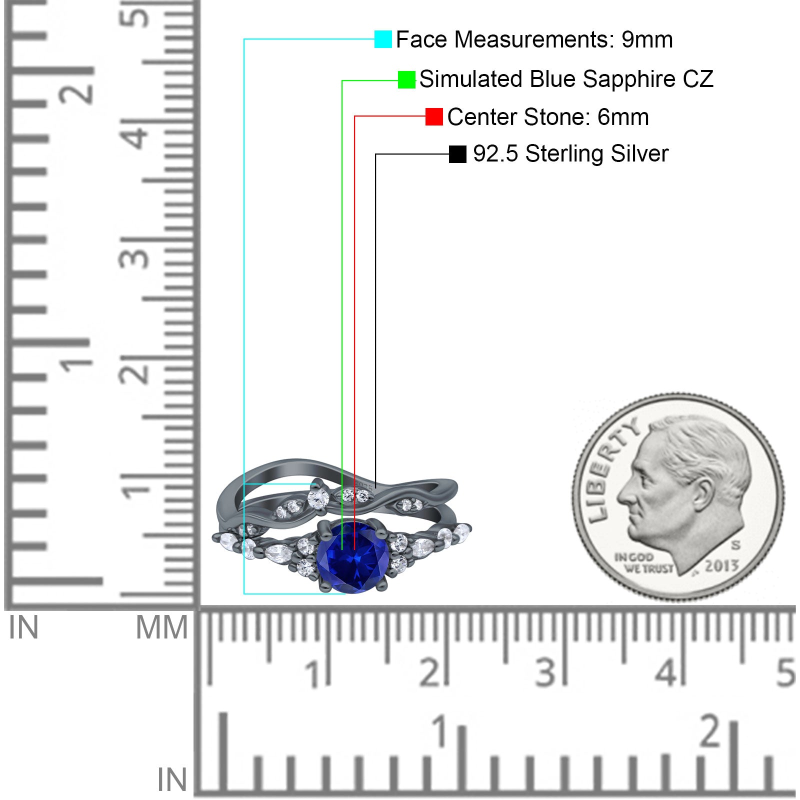 Two Piece Vintage Style Art Deco Engagement Bridal Set Ring Band Round Simulated Cubic Zirconia 925 Sterling Silver
