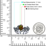 Art Deco Teardrop Pear Leaf Design Wedding Two Piece Ring Simulated Cubic Zirconia Stones 925 Sterling Silver