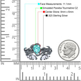 Art Deco Teardrop Pear Leaf Design Wedding Two Piece Ring Simulated Cubic Zirconia Stones 925 Sterling Silver