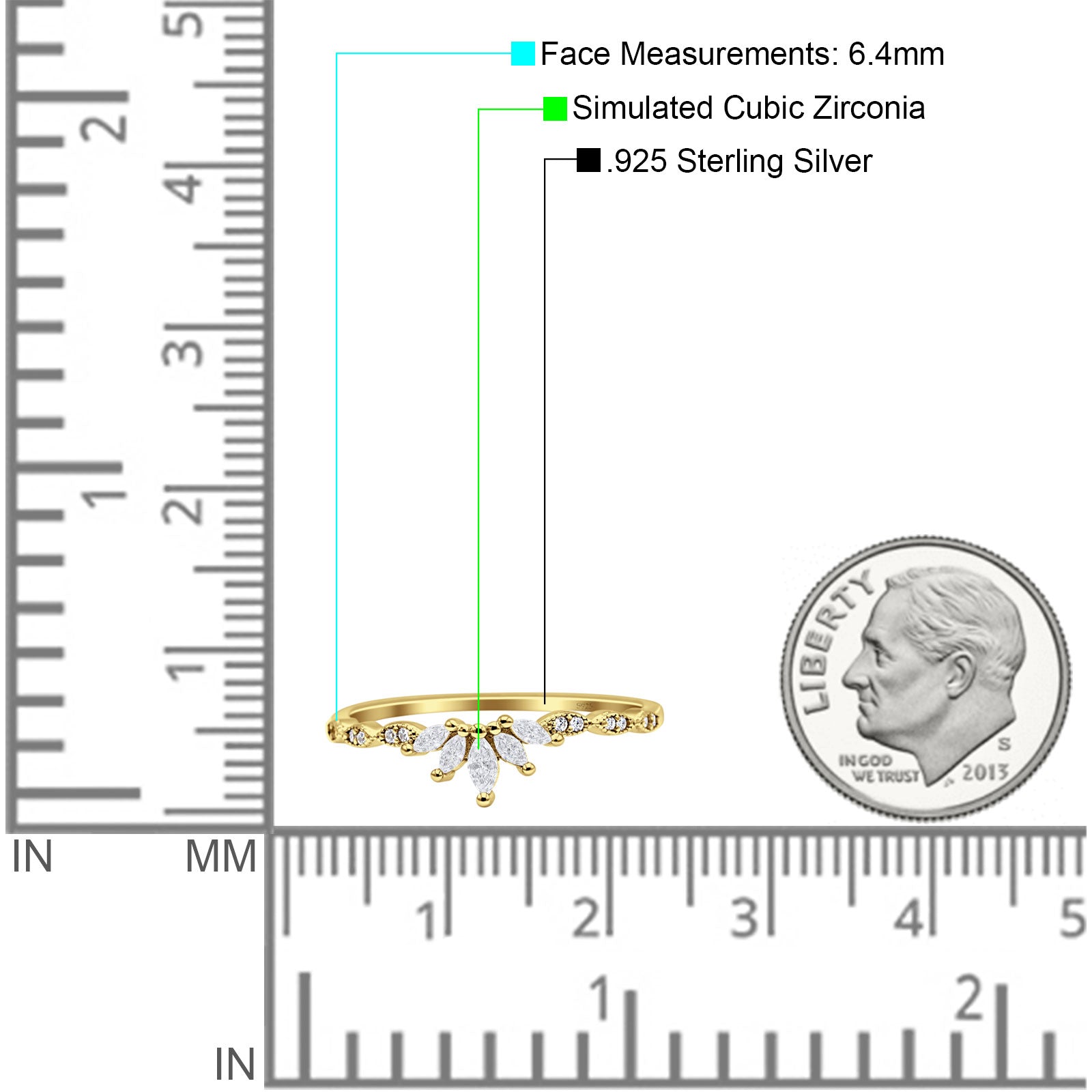 Half Eternity Wedding Ring Marquise Simulated Cubic Zirconia 925 Sterling Silver