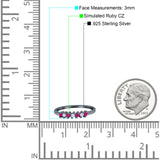 Round Dazzling Eternity Wedding Band Cubic Zirconia 925 Sterling Silver