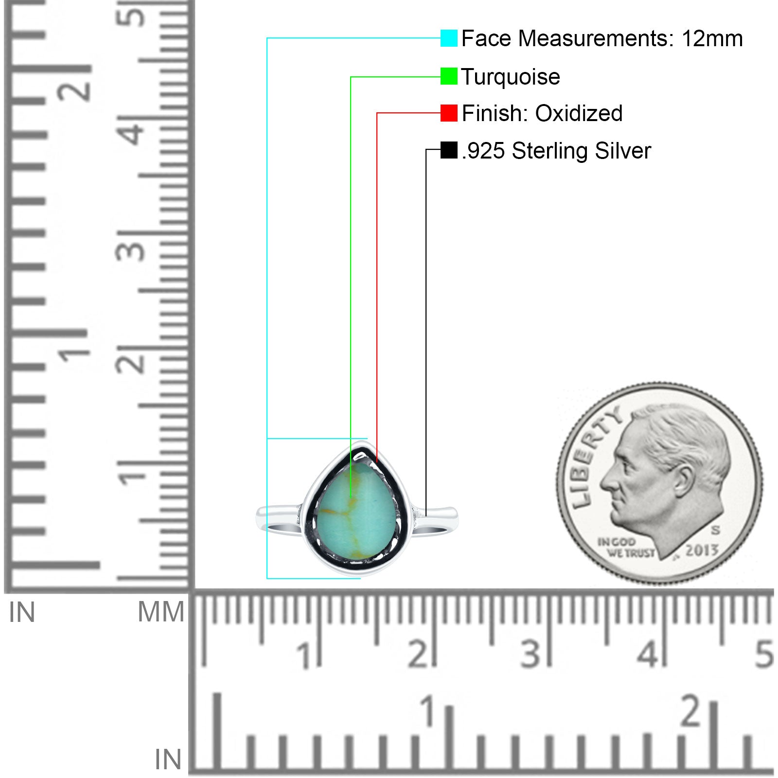 Petite Dainty Pear Lab Opal Ring Solid Oxidized 925 Sterling Silver