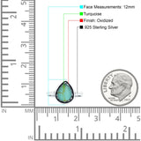 Petite Dainty Pear Lab Opal Ring Solid Oxidized 925 Sterling Silver