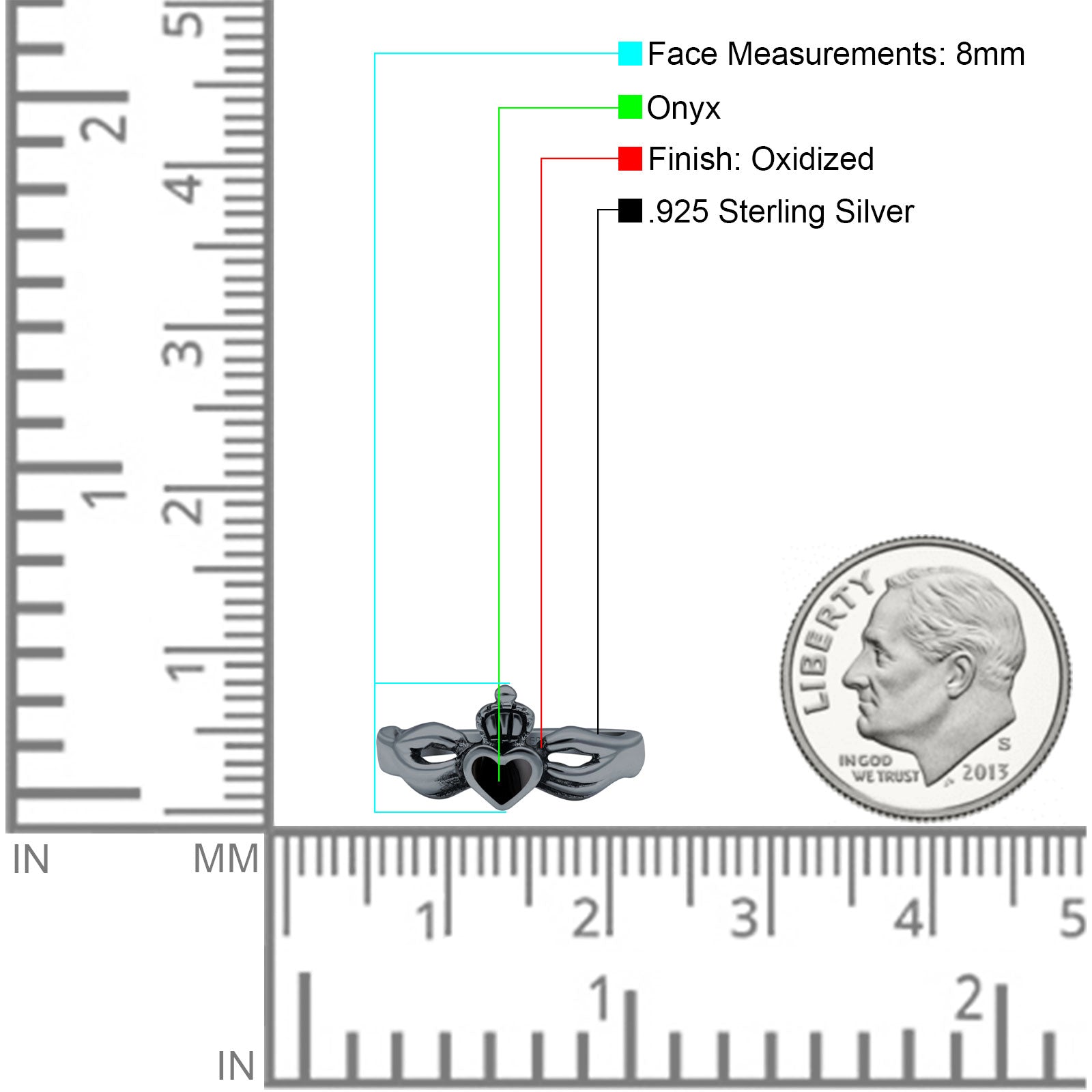 Petite Dainty Heart Lab Opal Ring Solid Oxidized 925 Sterling Silver