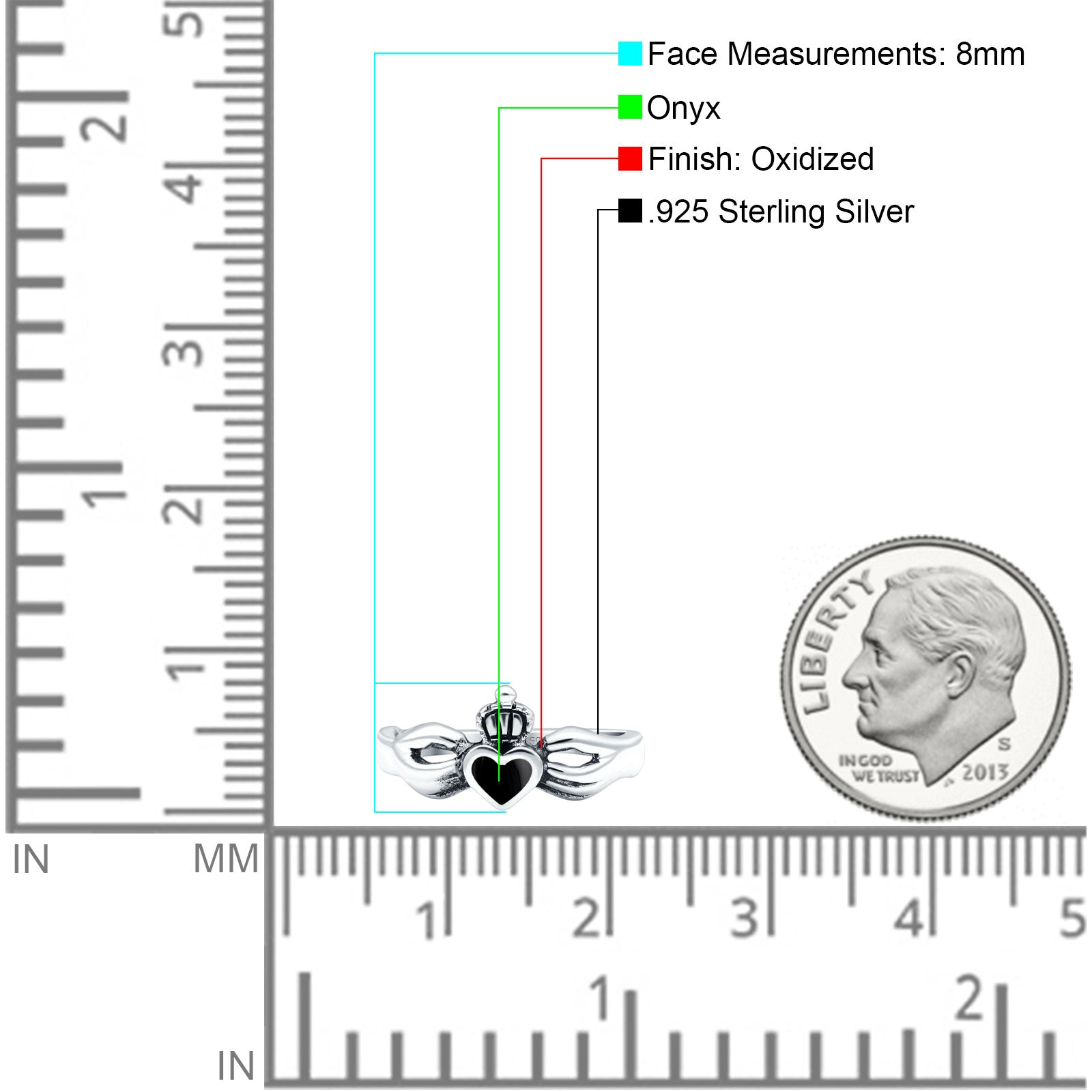 Petite Dainty Heart Lab Opal Ring Solid Oxidized 925 Sterling Silver