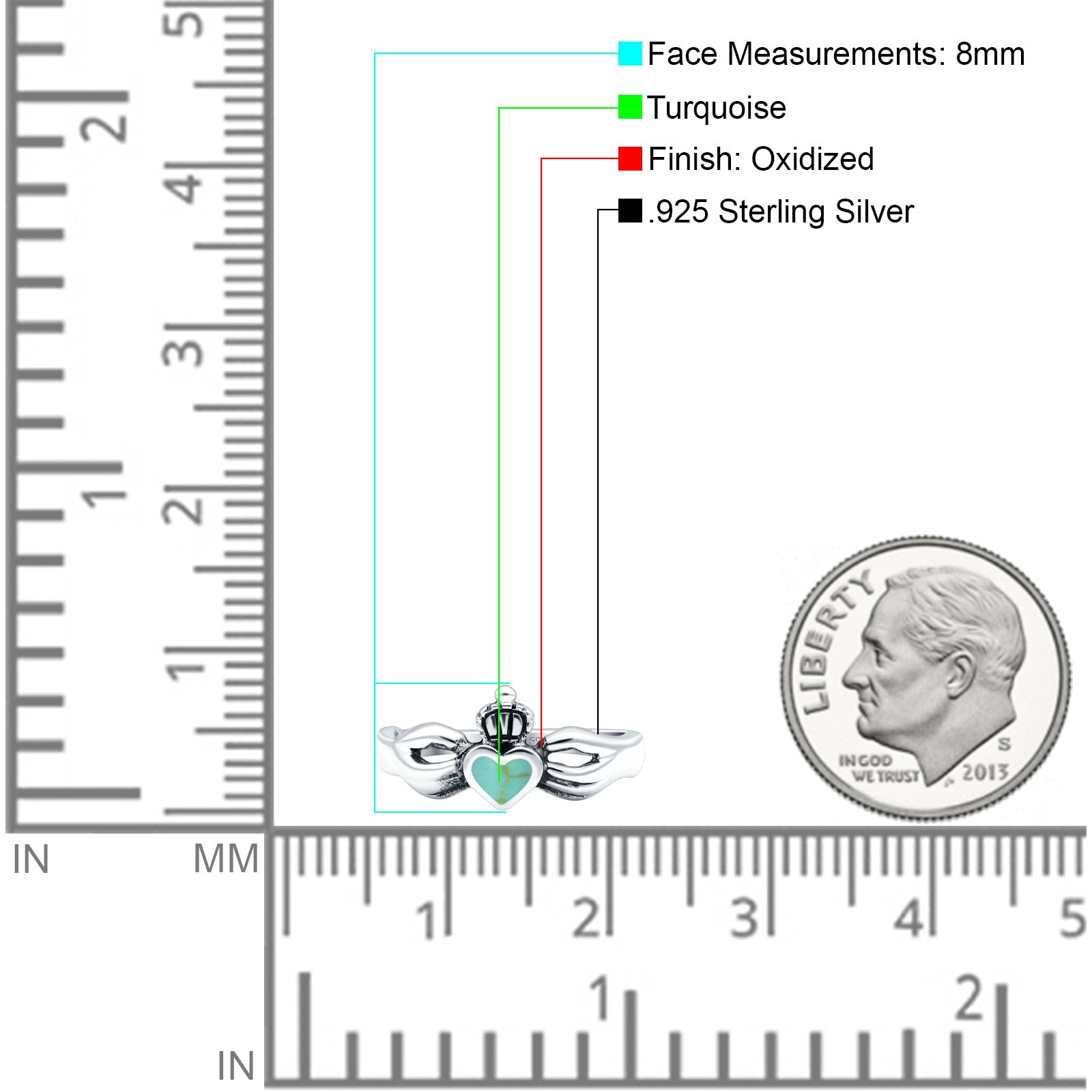 Petite Dainty Heart Lab Opal Ring Solid Oxidized 925 Sterling Silver