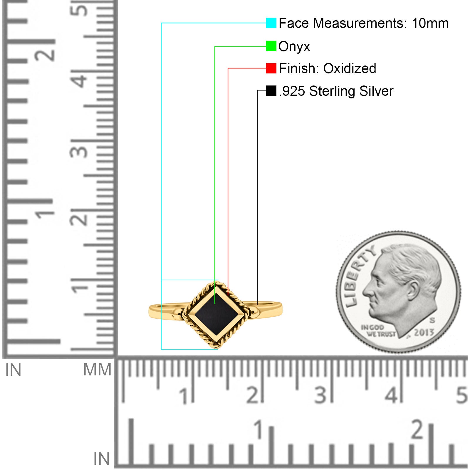 Square Vintage Style Petite Dainty Lab Opal Ring Solid Oxidized 925 Sterling Silver