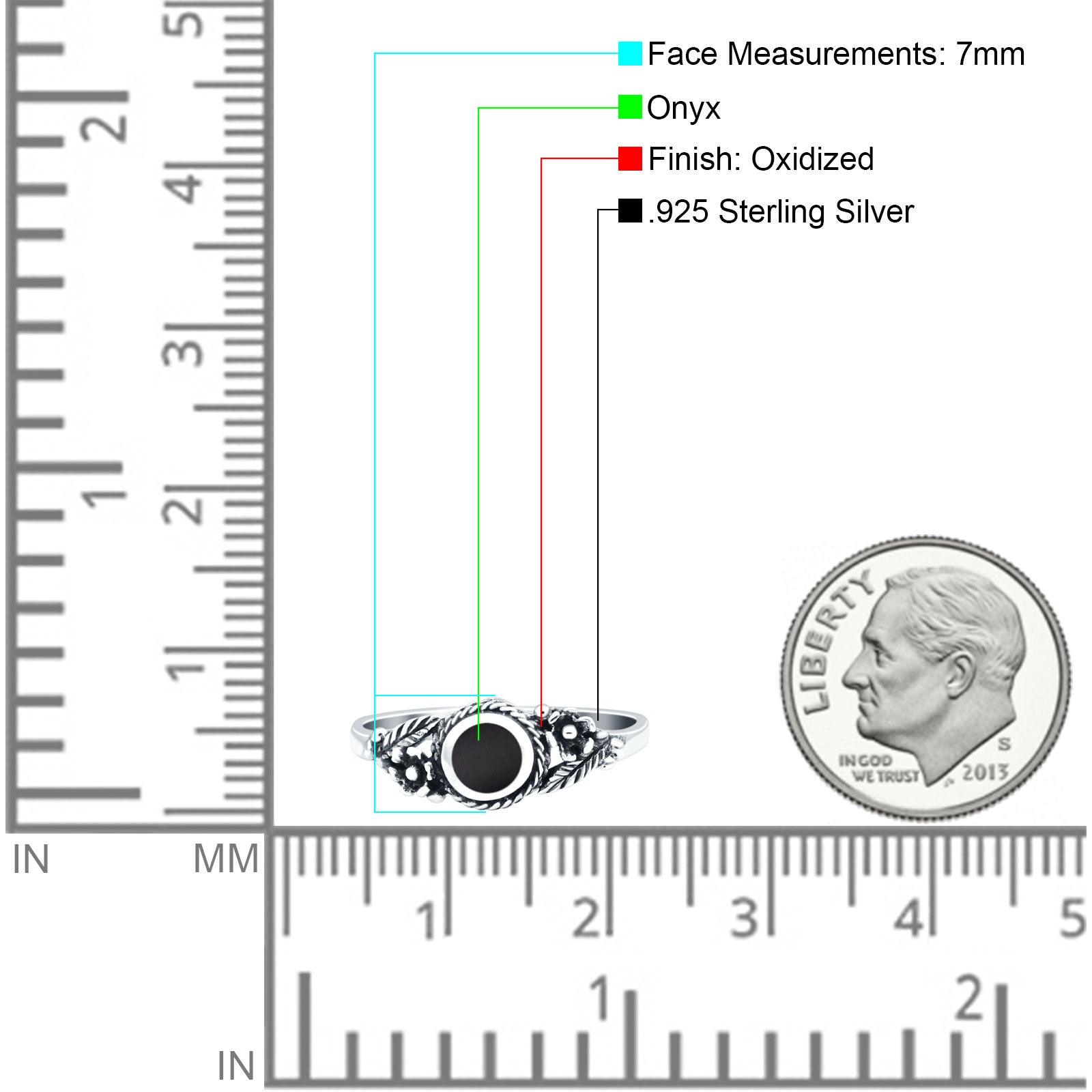 Vintage Style Round Lab Opal Ring Solid Oxidized 925 Sterling Silver