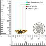 Vintage Style Round Lab Opal Ring Solid Oxidized 925 Sterling Silver