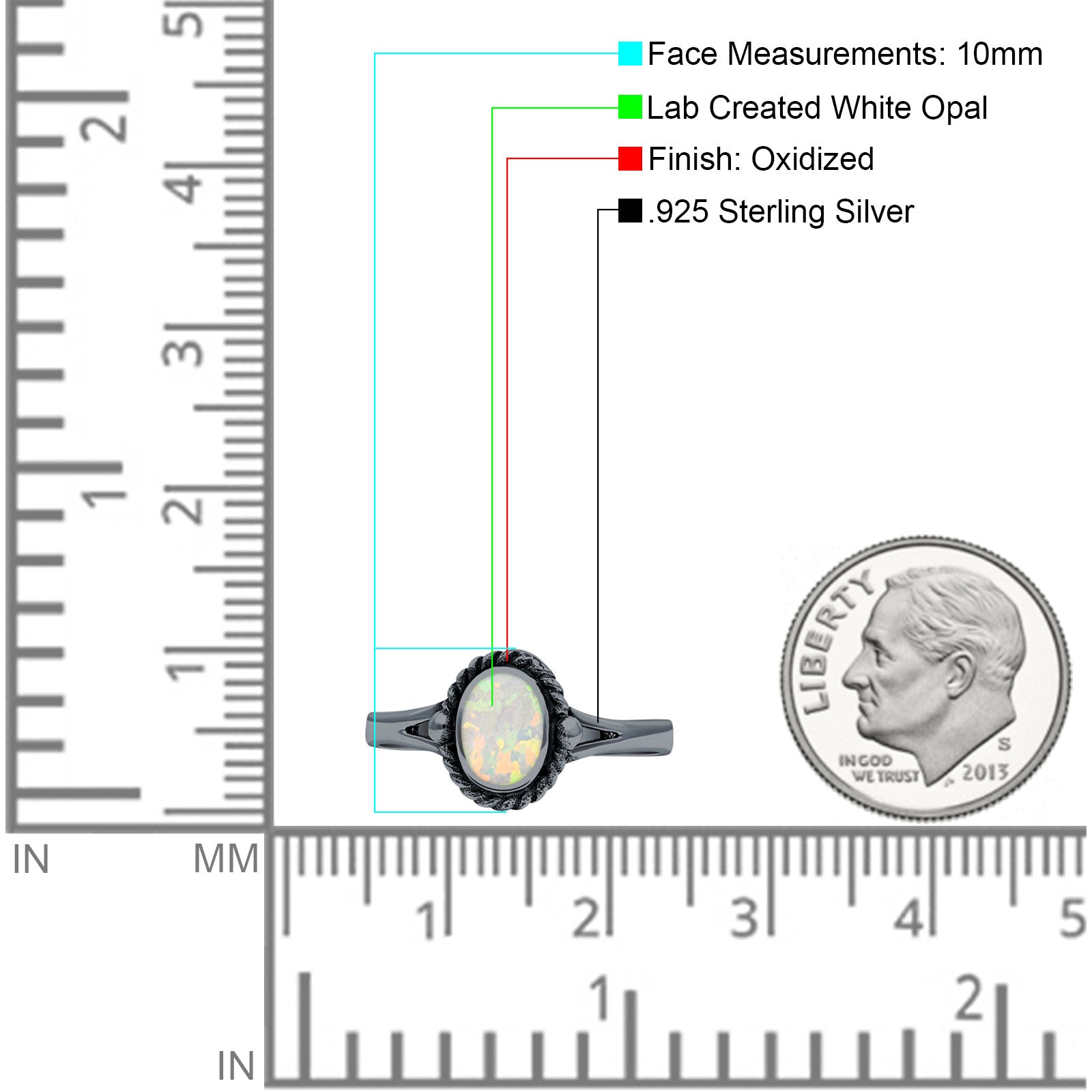 Oval New Design Thumb Ring Statement Fashion Oxidized Lab Created Opal Solid 925 Sterling Silver