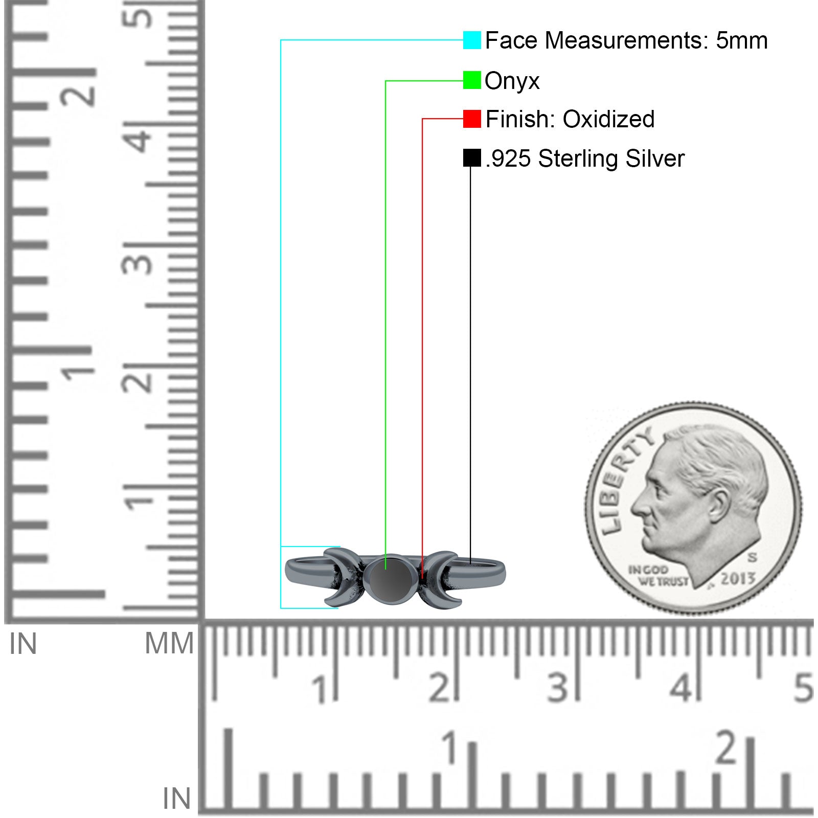 Moon Thumb Ring Statement Fashion Oxidized Lab Created Opal Solid 925 Sterling Silver