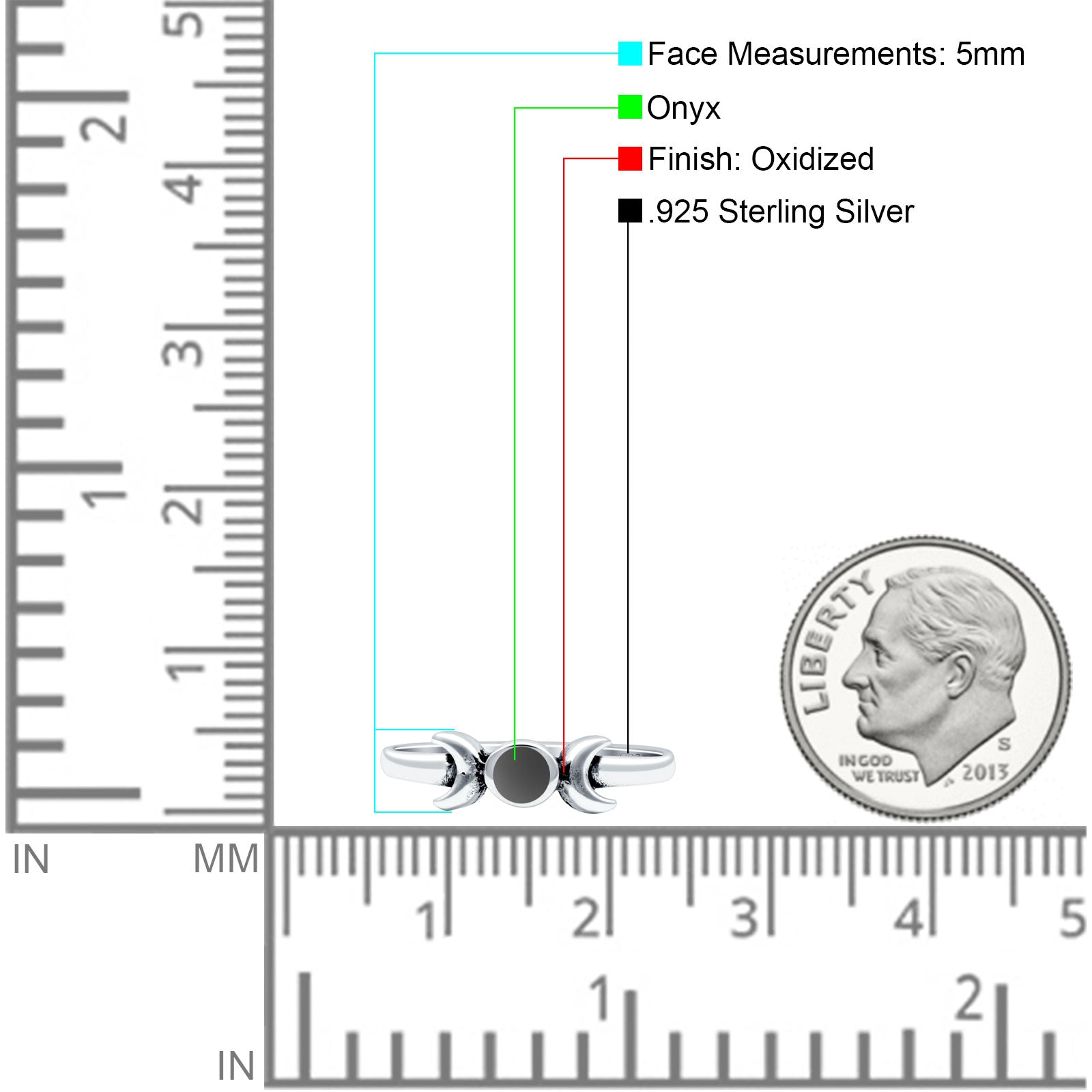 Moon Thumb Ring Statement Fashion Oxidized Lab Created Opal Solid 925 Sterling Silver