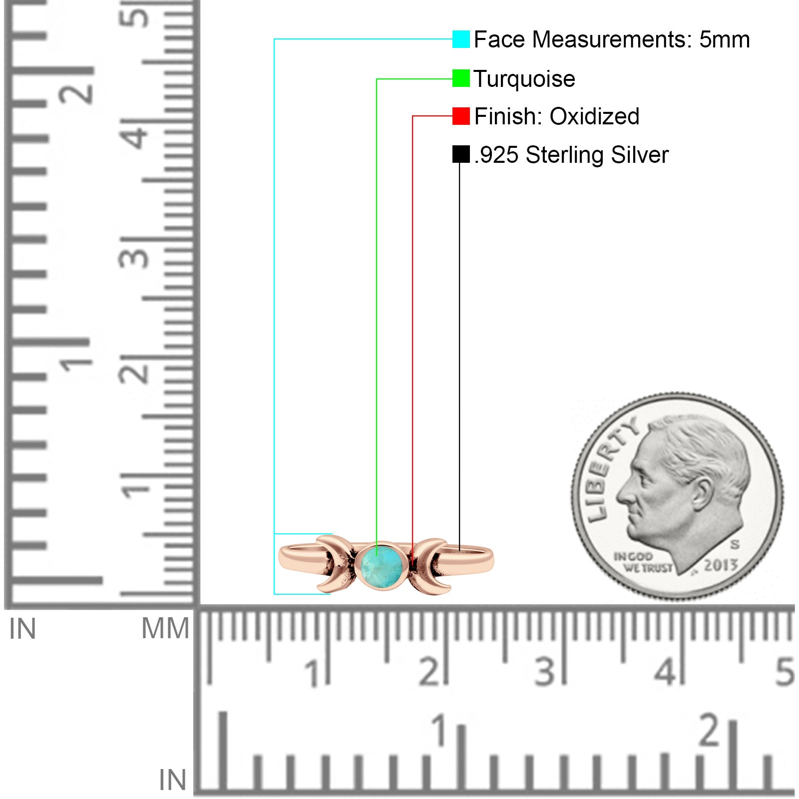 Moon Thumb Ring Statement Fashion Oxidized Lab Created Opal Solid 925 Sterling Silver