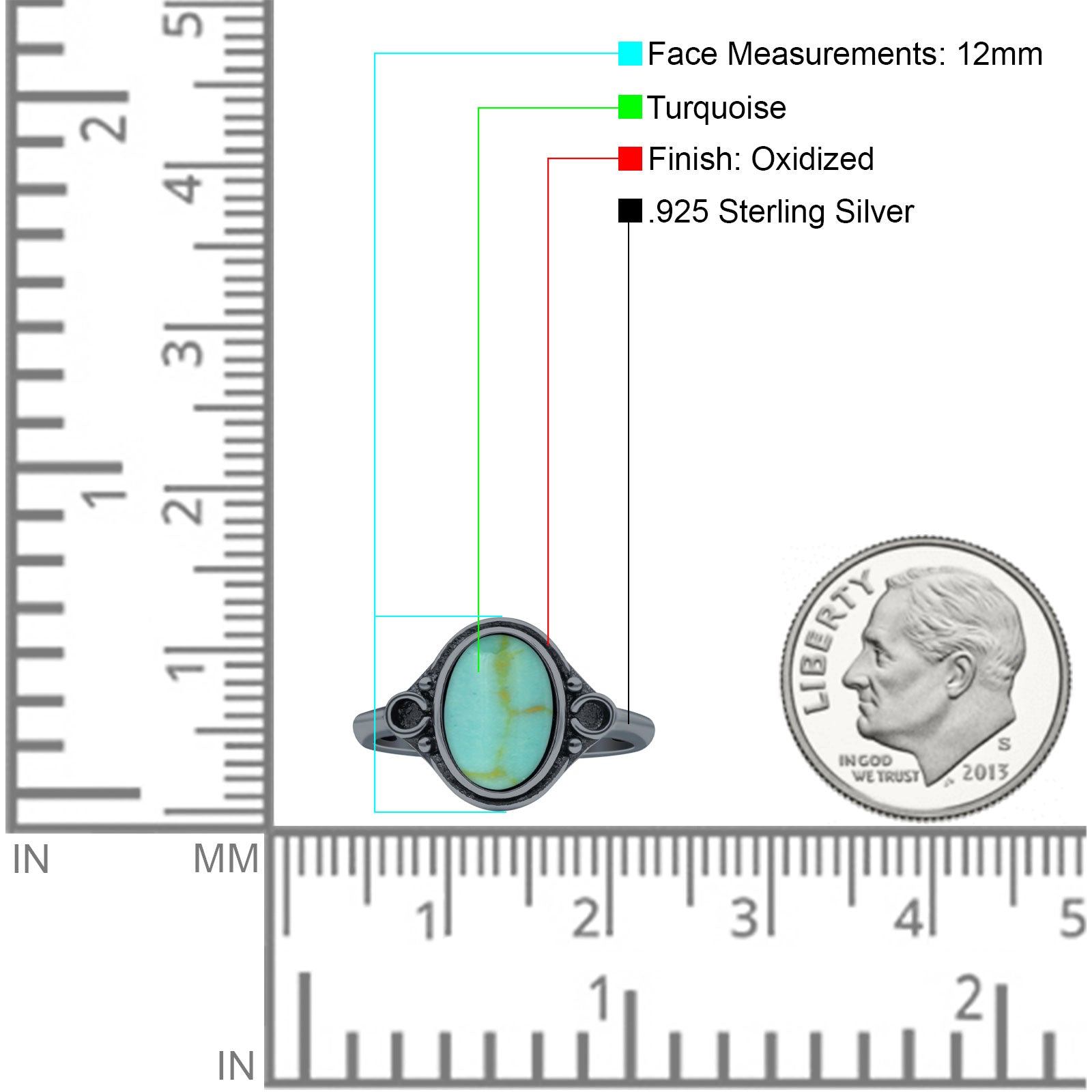 Vintage Style Petite Dainty Lab Opal Ring Solid Oval Oxidized 925 Sterling Silver