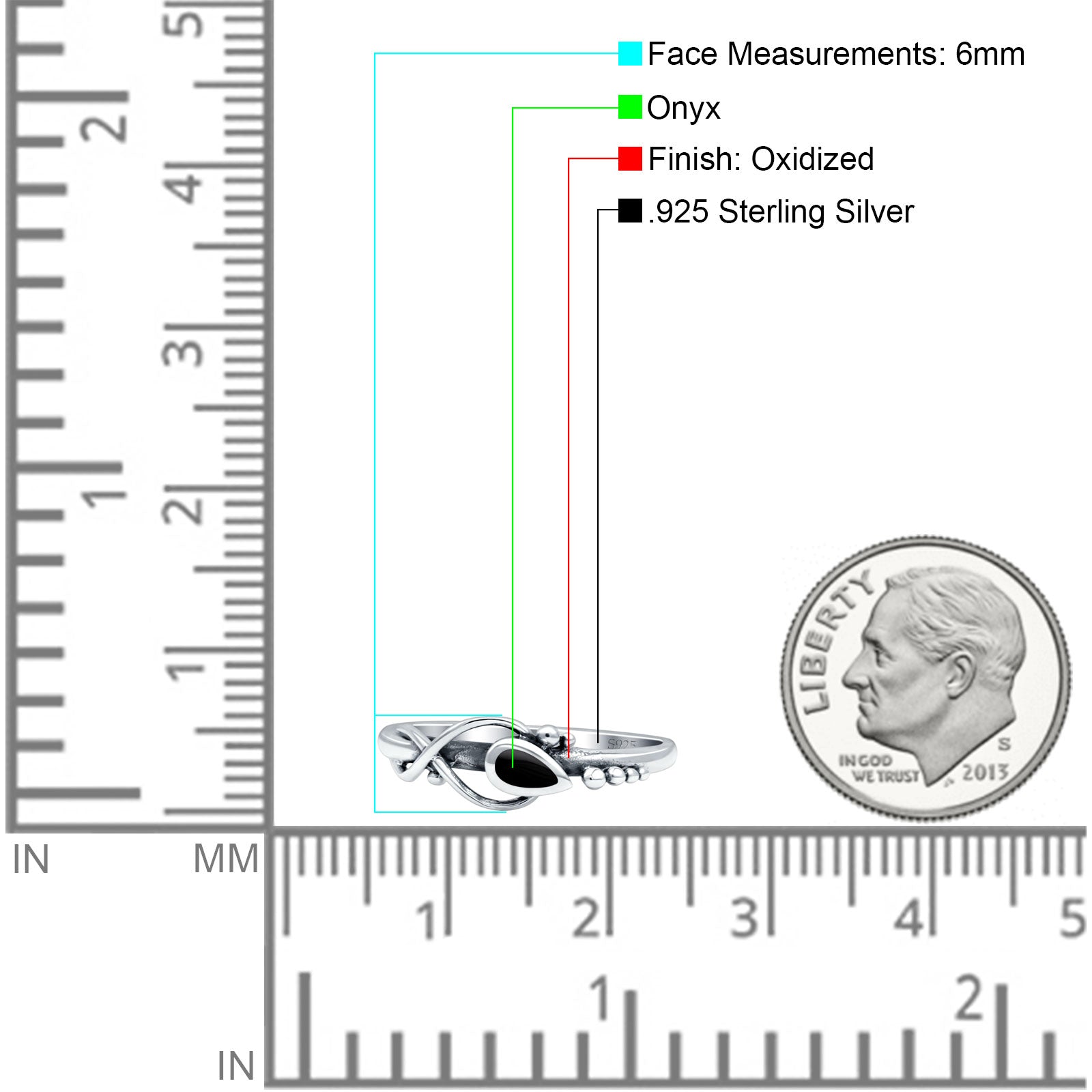 Celtic Infinity Pear Thumb Ring Fashion Oxidized Lab Created Opal Solid 925 Sterling Silver