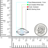 Round Thumb Ring Statement Fashion Oxidized Lab Created Opal Solid 925 Sterling Silver