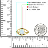 Round Thumb Ring Statement Fashion Oxidized Lab Created Opal Solid 925 Sterling Silver