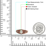 Vintage Style Flower Design Oval Thumb Ring Statement Fashion Oxidized Lab Created Opal 925 Sterling Silver