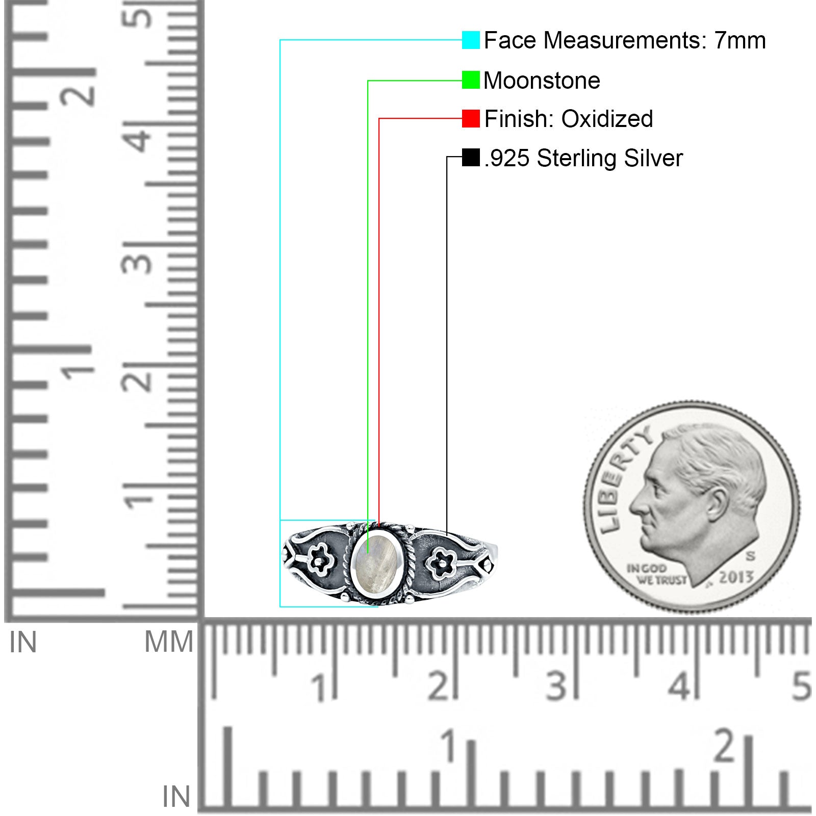 Vintage Style Flower Design Oval Thumb Ring Statement Fashion Oxidized Lab Created Opal 925 Sterling Silver